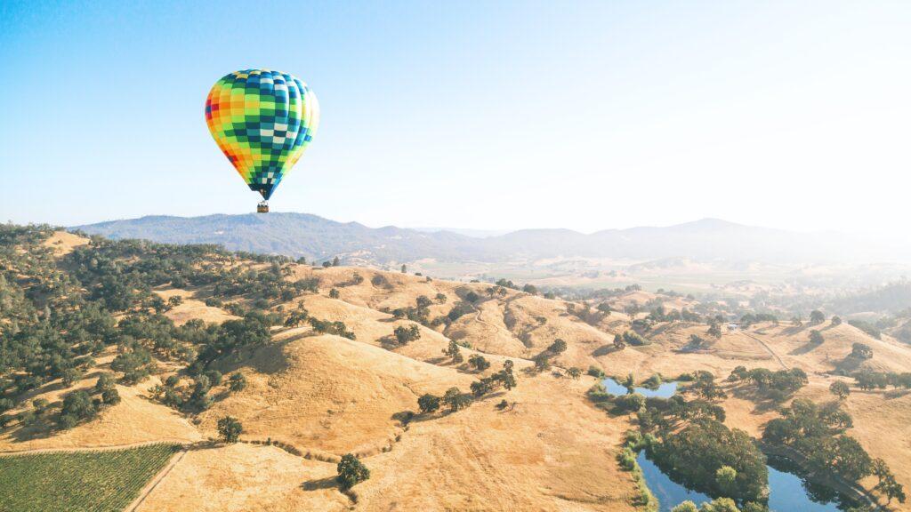 Air balloons over hot air balloons Napa Valley, California
