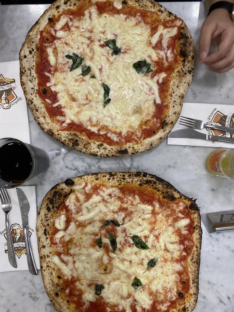 Handmade pizza in Rome, Italy