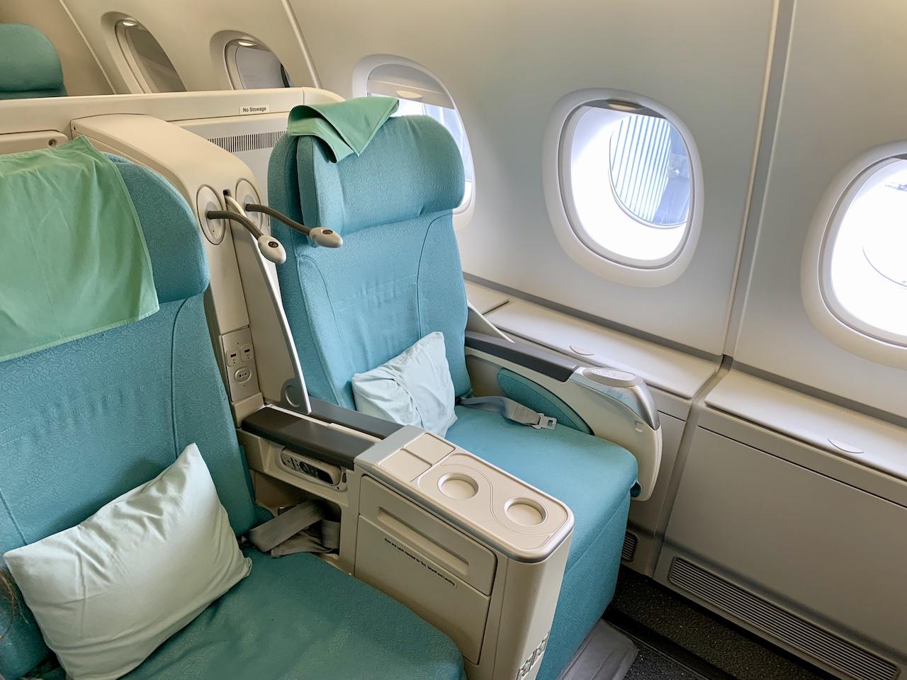 Korean Airlines lie flat business class