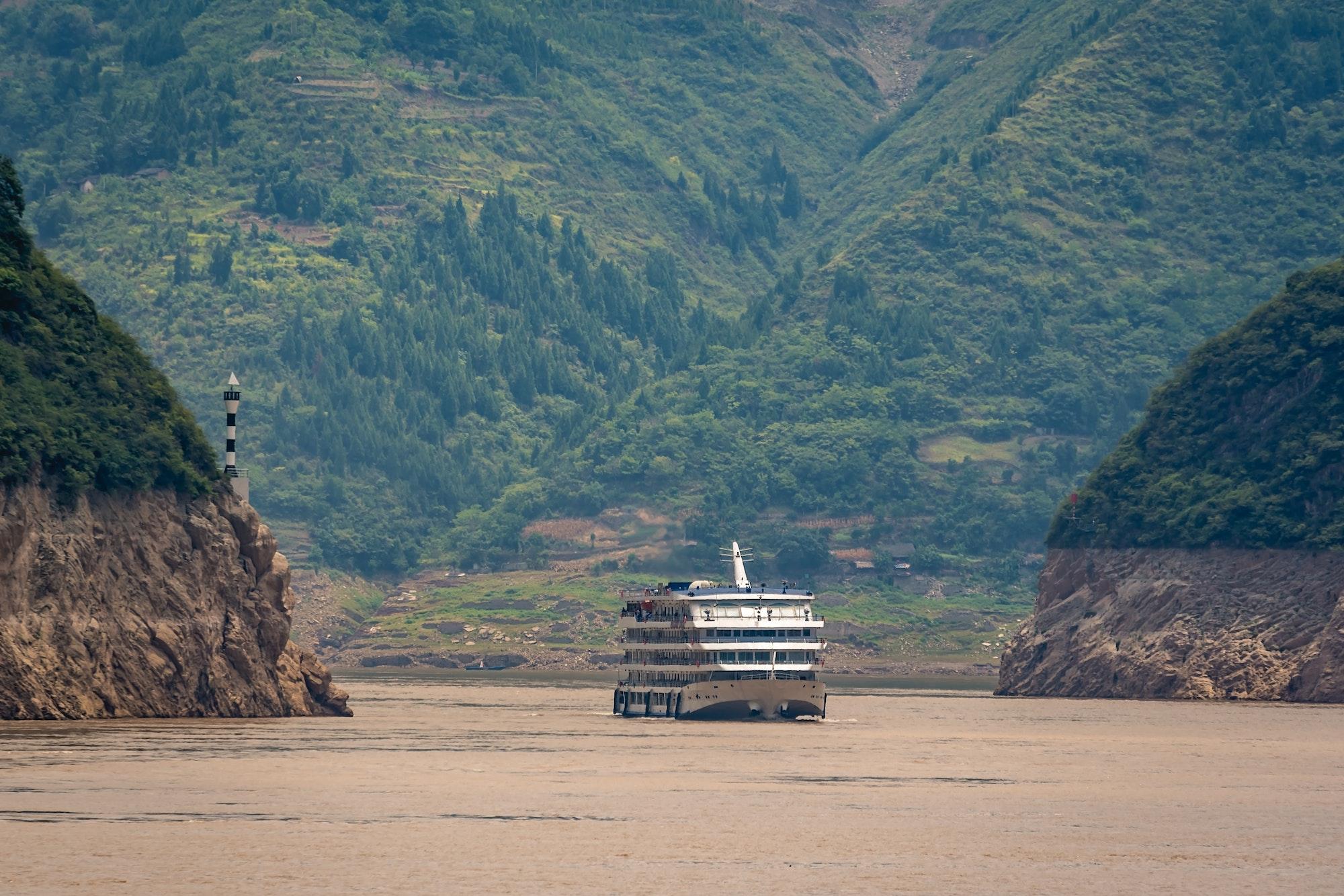 Luxury passenger cruise ship on Yangtze river