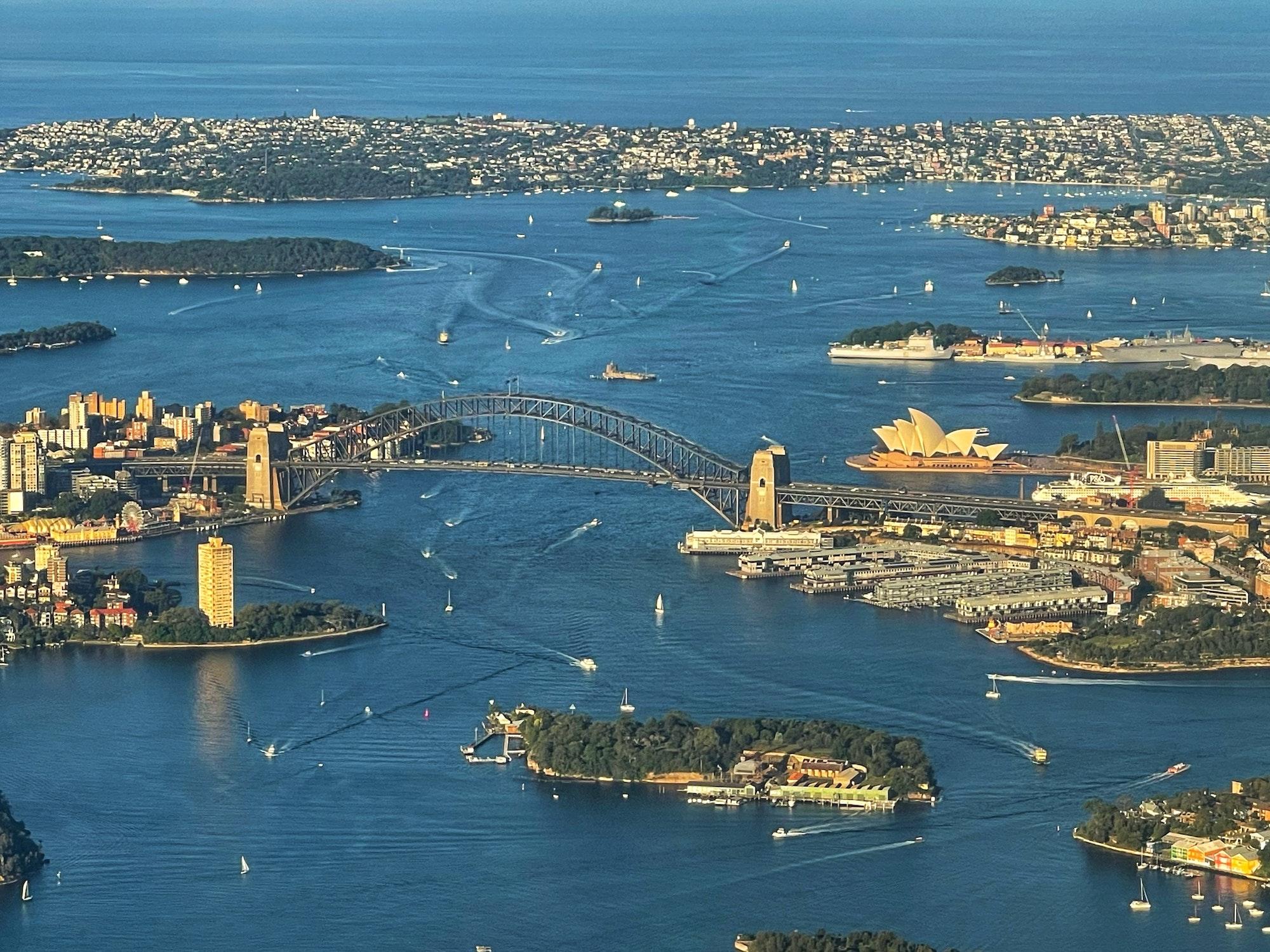 Aerial view of Sydney harbour