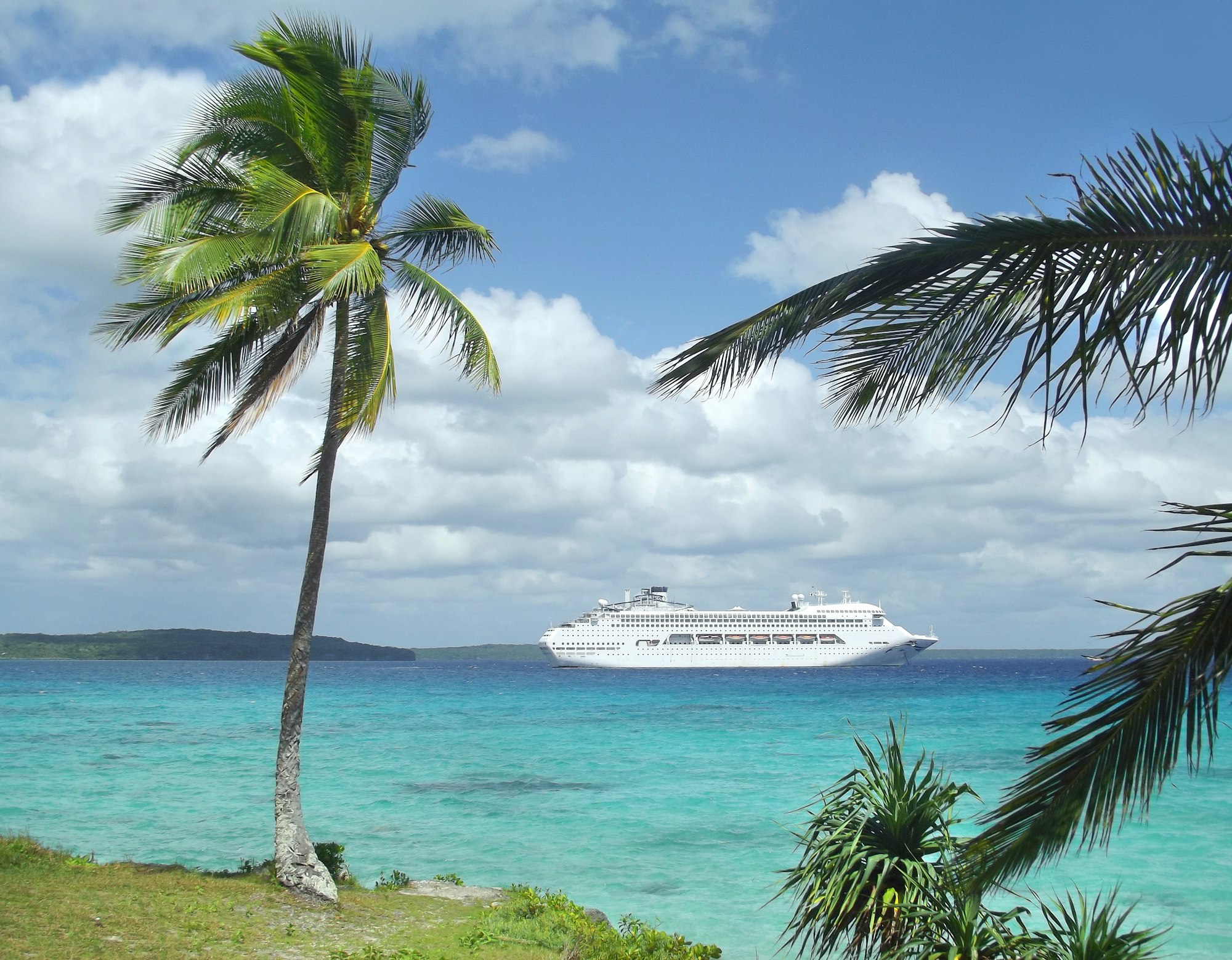 Cruise ship in the Pacific Islands