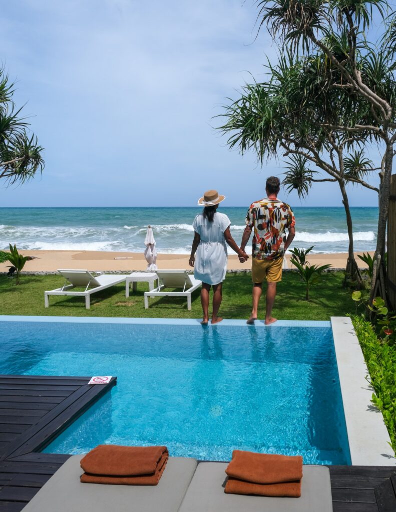 High-end accommodations like these luxury villas offer guests a perfect blend of privacy, scenic coastal views, and direct access to pristine shorelines.